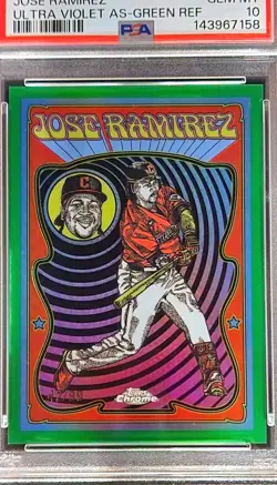 2025 Topps Chrome Jose Ramirez #UC9 Ultra Violet All-Stars Green RF - PSA 10‼ - Image 2
