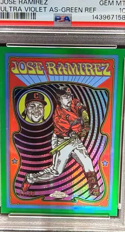 2025 Topps Chrome Jose Ramirez #UC9 Ultra Violet All-Stars Green RF - PSA 10‼ - Image 3