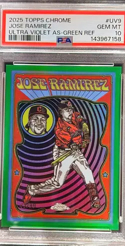 2025 Topps Chrome Jose Ramirez #UC9 Ultra Violet All-Stars Green RF - PSA 10‼ - Image 5