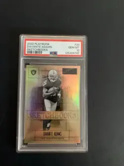 2022 Panini Playbook- Davante Adams Sketchbooks Gold PSA 10 POP2 - Image 1