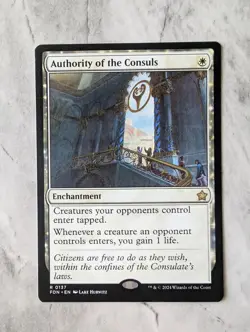 Authority of the Consuls | MTG FDN Foundations | White Enchantment Rare EDH | NM - Image 1