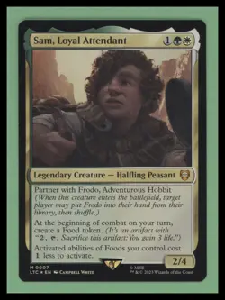 1 x Sam, Loyal Attendant - Commander: The Lord of the Rings - NM-Mint - MTG - Image 1
