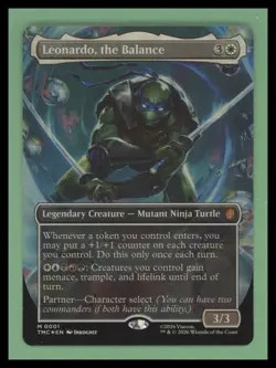 Leonardo, the Balance BORDERLESS FOIL - Teenage Mutant Ninja Turtles - NM - MTG - Image 1
