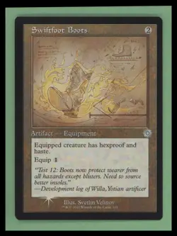 Swiftfoot Boots - Schematic Retro FOIL - The Brothers' War - NM - MTG - Image 1