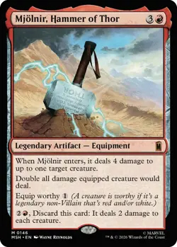 Mjolnir, Hammer of Thor 146 MTG Marvel Super Heroes TCG NM - Image 1