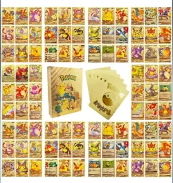55PCS Pokemon Card Foil GOLD PACK 55 CARDS TCG GX Vmax GX Card Charizard Rare - Image 1