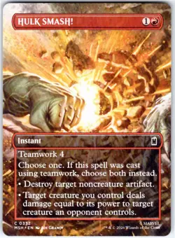 HULK SMASH! (BORDERLESS) - 332 - MARVEL SUPER HEROES - MAGIC: THE GATHERING - NM - Image 1