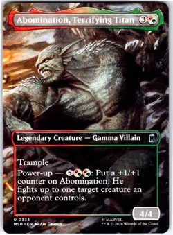 ABOMINATION, TERRIFYING TITAN (BORDERLESS) -333- MARVEL SUPER HEROES - MTG - NM - Image 1