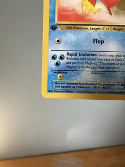 1st Edition Team Rocket Pokemon TCG Magikarp 47/82 - Uncommon Card NM - Image 4