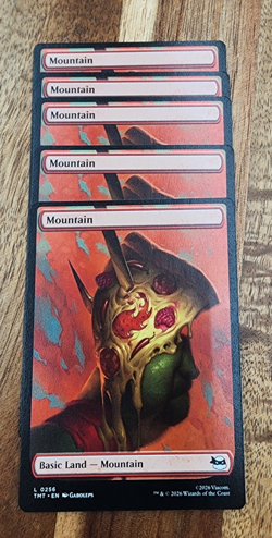MTG Teenage Mutant Ninja Turtles Pizza Basic Lands 30 (5 ea /1 ea N Fo/ FO) NM - Image 5