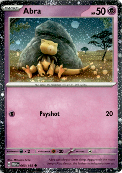 Pokemon Scarlet And Violet 151 Abra 063/165 Cosmos Holo NM Promo - Image 1