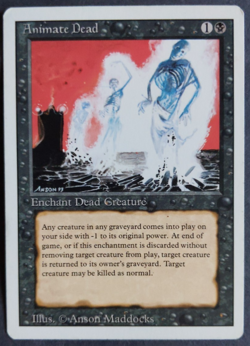 MTG Animate Dead | Revised | NM | Black Enchantment | Vintage | Reanimator | - Image 1