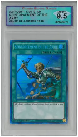 2021 Yugioh! REINFORCEMENT OF THE ARMY #EN051 Collector's Rare💎 DSG 9.5 Mint+ - Image 1