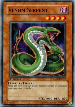 Venom Serpent TAEV-EN017 Yu-Gi-Oh! TCG 1st Edition LP - Image 1
