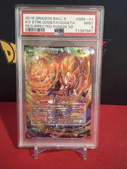 KNOCKOUT STRIKE GOGETA STARTER RARE DRAGON BALL SUPER CARD GAME SD6-01 PSA 9 - Image 1