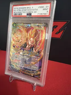 KNOCKOUT STRIKE GOGETA STARTER RARE DRAGON BALL SUPER CARD GAME SD6-01 PSA 9 - Image 2