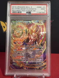 KNOCKOUT STRIKE GOGETA STARTER RARE DRAGON BALL SUPER CARD GAME SD6-01 PSA 9 - Image 3