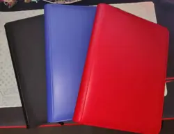 9 Pocket Trading Card Binder **3 PACK BUNDLE** LEATHER ZIP 360 Cards Side Loader - Image 1