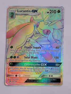 Pokemon TCG English Card Sun & Moon Base Set Lurantis GX 150/149 Rainbow Rare - Image 1