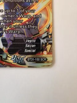 Bandai Dragon Ball Super Card Game SSB Kaioken Vegito BT31-150 SCR Foil EN - Image 5