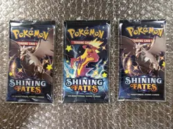 Lot of 3X Pokemon Shining Fates Booster Packs Trading Card Game Sealed - Image 1