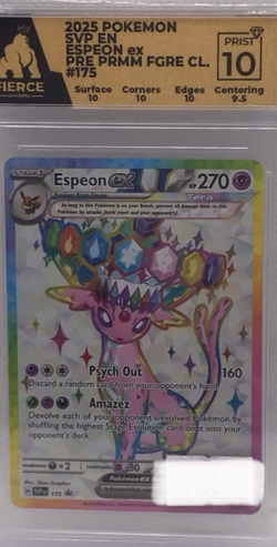 2025 Pokemon SVP EN espeon ex Pre PRMM promo #175 Graded 10 Fierce Grading - Image 1