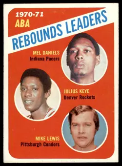 1971-72 Topps #150 ABA Rebound Ldrs Daniels / Keye / Lewis EX - Image 1