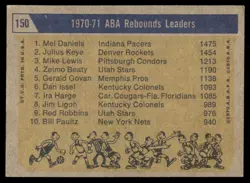 1971-72 Topps #150 ABA Rebound Ldrs Daniels / Keye / Lewis EX - Image 2