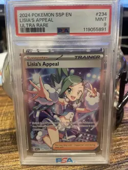 2024 Pokemon Lisia's Appeal Surging Sparks SSP EN #234 Ultra Rare - PSA 9 MINT - Image 1