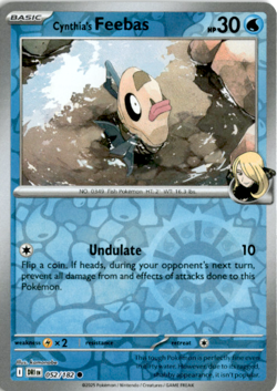 Pokemon TCG: Destined Rivals - Cynthia's Feebas - 052/182 (Reverse Holo) - Image 1