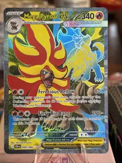 Pokemon ME04: Chaos Rising Mega Pyroar EX 099/086 Ultra Rare English NM - Image 1