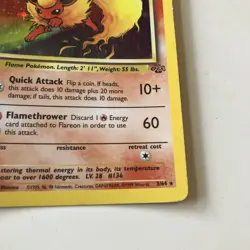Wizards of the Coast Pokemon TCG Flareon 3/64 Jungle 1st Ed Holo Rare 1999 - Image 3