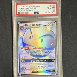 Pokemon TCG Electrode GX SV57/SV94 Hidden Fates Full Art Holo EN PSA 10 2019 - Image 1