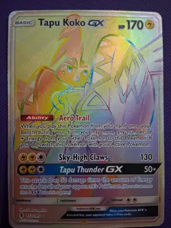 NM Tapu Koko GX 153/145 Secret Rainbow Rare Sun & Moon Guardians Rising Pokemon - Image 1