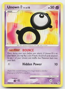 Unown [B] 66/130 Uncommon Diamond & Pearl Pokemon Lightly Played - Image 1