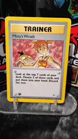 MISTY'S WRATH Gym Heroes POKEMON 1st Edit. TRAINER Non-Holo Trading Card 114/132 - Image 1