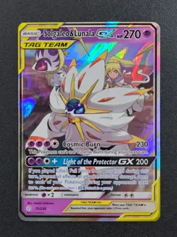 Pokemon Solgaleo & Lunala GX Holo Ultra Rare SM - Cosmic Eclipse 75/236 NM - Image 1