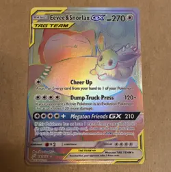 Eevee & Snorlax GX SM Team Up 191/181 Secret Rare Full Art Holo 270HP Eng 2019 - Image 1