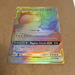 Eevee & Snorlax GX SM Team Up 191/181 Secret Rare Full Art Holo 270HP Eng 2019 - Image 2
