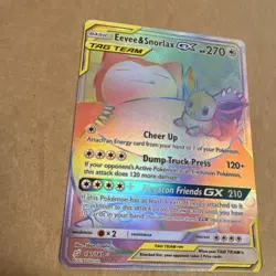 Eevee & Snorlax GX SM Team Up 191/181 Secret Rare Full Art Holo 270HP Eng 2019 - Image 3