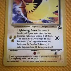 Pokemon TCG Zapdos 23 Wizards Black Star Promo Basic Lightning English Card - Image 3