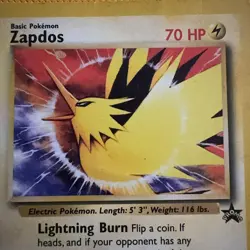 Pokemon TCG Zapdos 23 Wizards Black Star Promo Basic Lightning English Card - Image 4