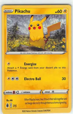 Pikachu 007/015 Holo Promo McDonald's Promos 2022 Pokemon NM chibi - Image 1