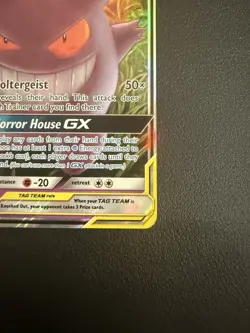 Pokemon TCG Gengar & Mimikyu GX TAG TEAM Sm-Team Up Holo Ultra Rare - Damaged - Image 5
