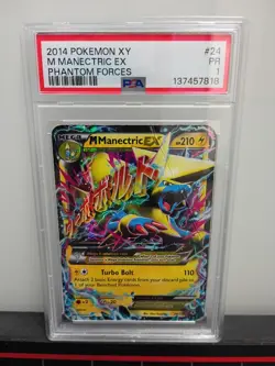 2014 Pokemon XY M Manectric EX Phantom Forces PSA 1, POP 1!!! - Image 1