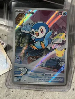 Pokemon TCG Piplup SIR RARE Black Star Promo 042 Illustration Partnersn 🆕 2026 - Image 1