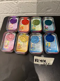 EMPTY Pokemon Prismatic Evolutions Eeveelutions Mini Tin Full Set 8 Coin & Art - Image 3
