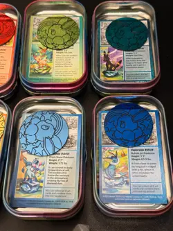 EMPTY Pokemon Prismatic Evolutions Eeveelutions Mini Tin Full Set 8 Coin & Art - Image 4