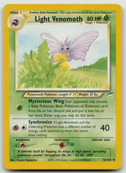 Light Venomoth 53/105 Uncommon Neo Destiny Pokemon Unlimited Lightly Played - Image 1