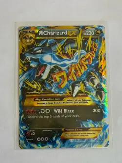 Pokemon TCG M Charizard EX 108/106, (2014) Secret Rare Flashfire Holo HP Damaged - Image 1
